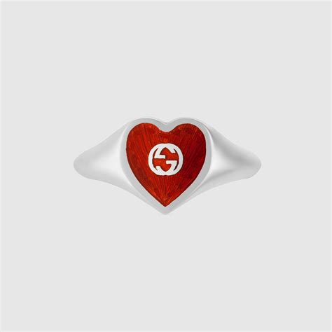 gucci red heart ring|Gucci Heart ring with Interlocking G .